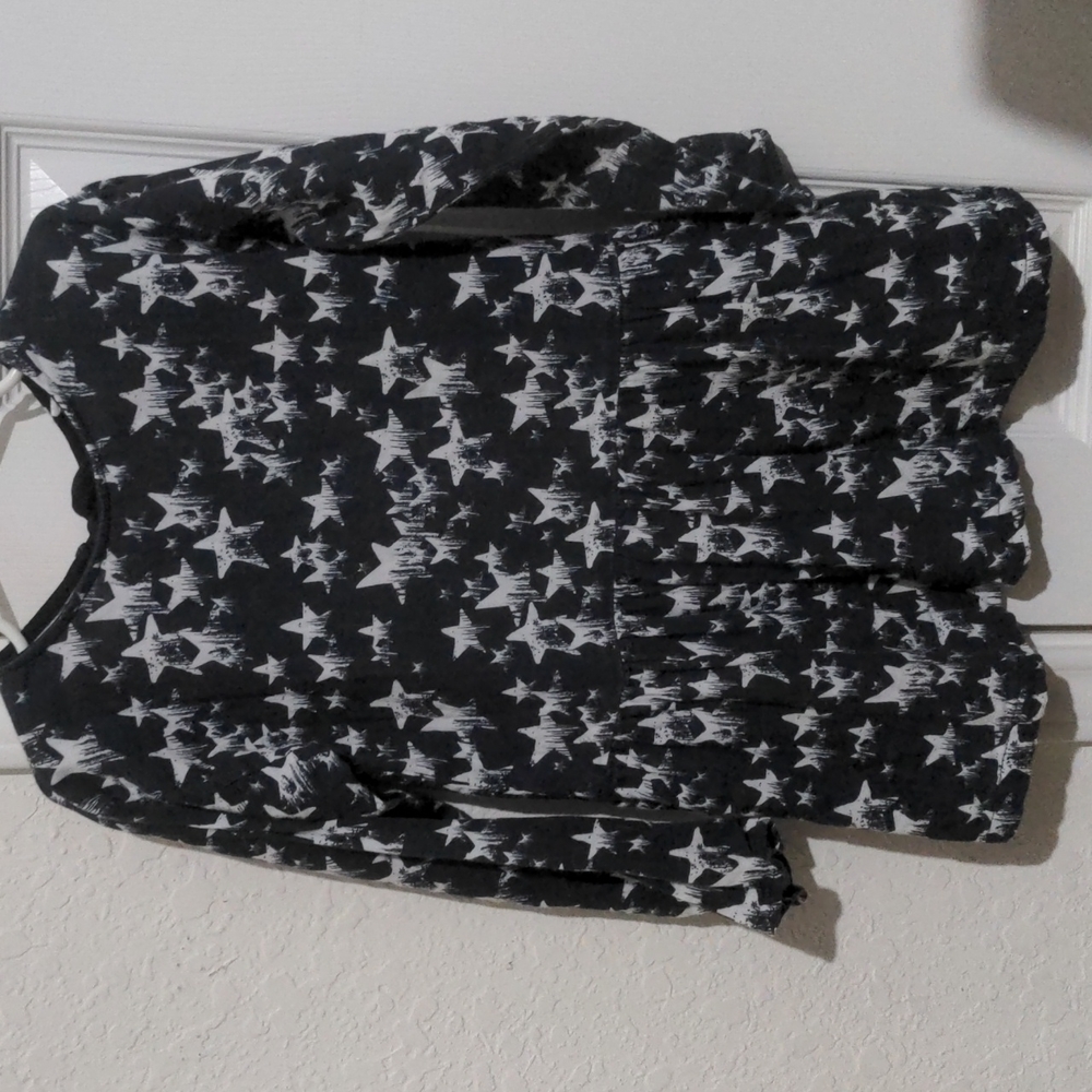 Noe & Zoe Toddler Girls Black & White Long Sleeve Star Dress. Size 2 T